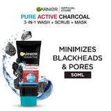 Garnier Pure Active 3 In 1 Charcoal Face Wash 50ml