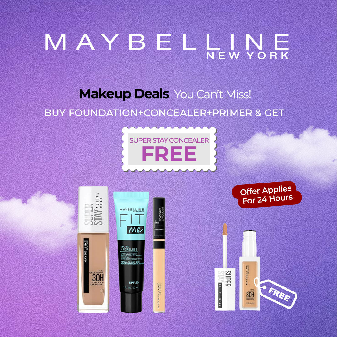Maybelline Bundle Offer: Foundation + Concealer + Primer → FREE Super Stay Concealer!