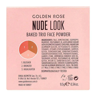 Golden Rose Nude Look Baked Trio Face Powder