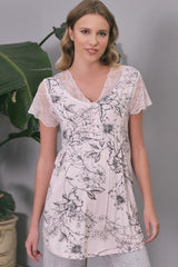 3 Pieces Nursing Pajama Suit With Robe - (MAN5543) RIOS