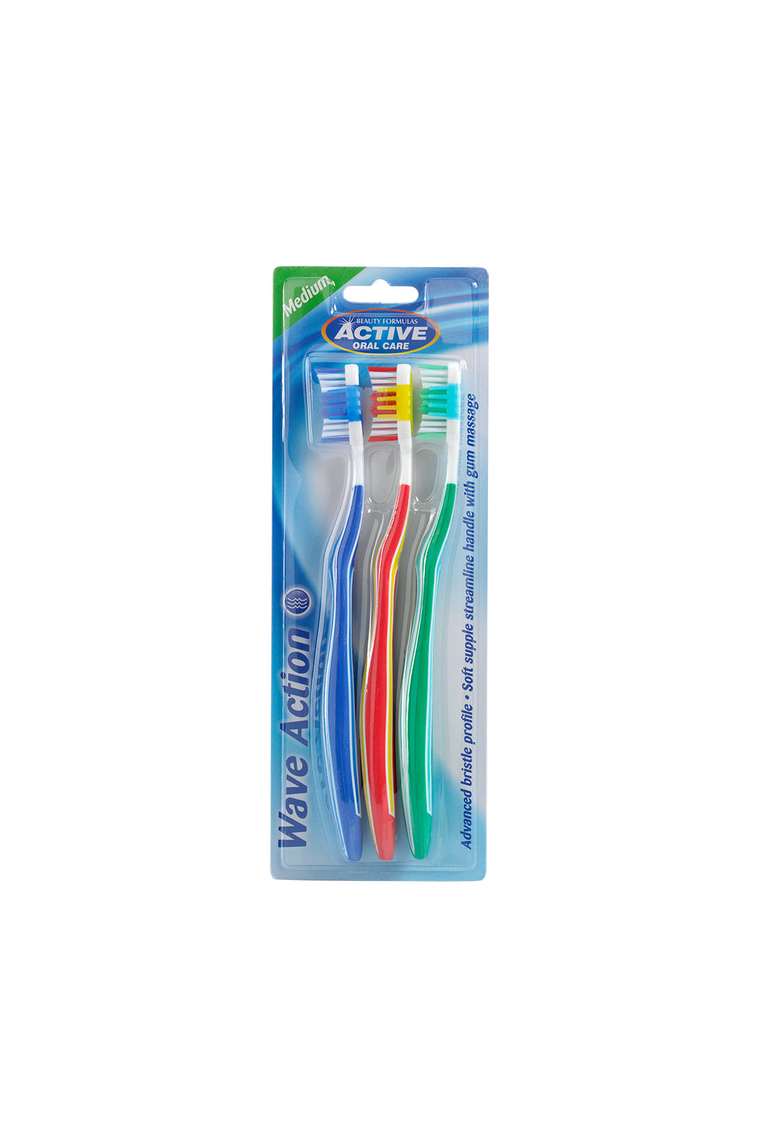 Active 3'S Wave Action Medium Tooth Brush RIOS