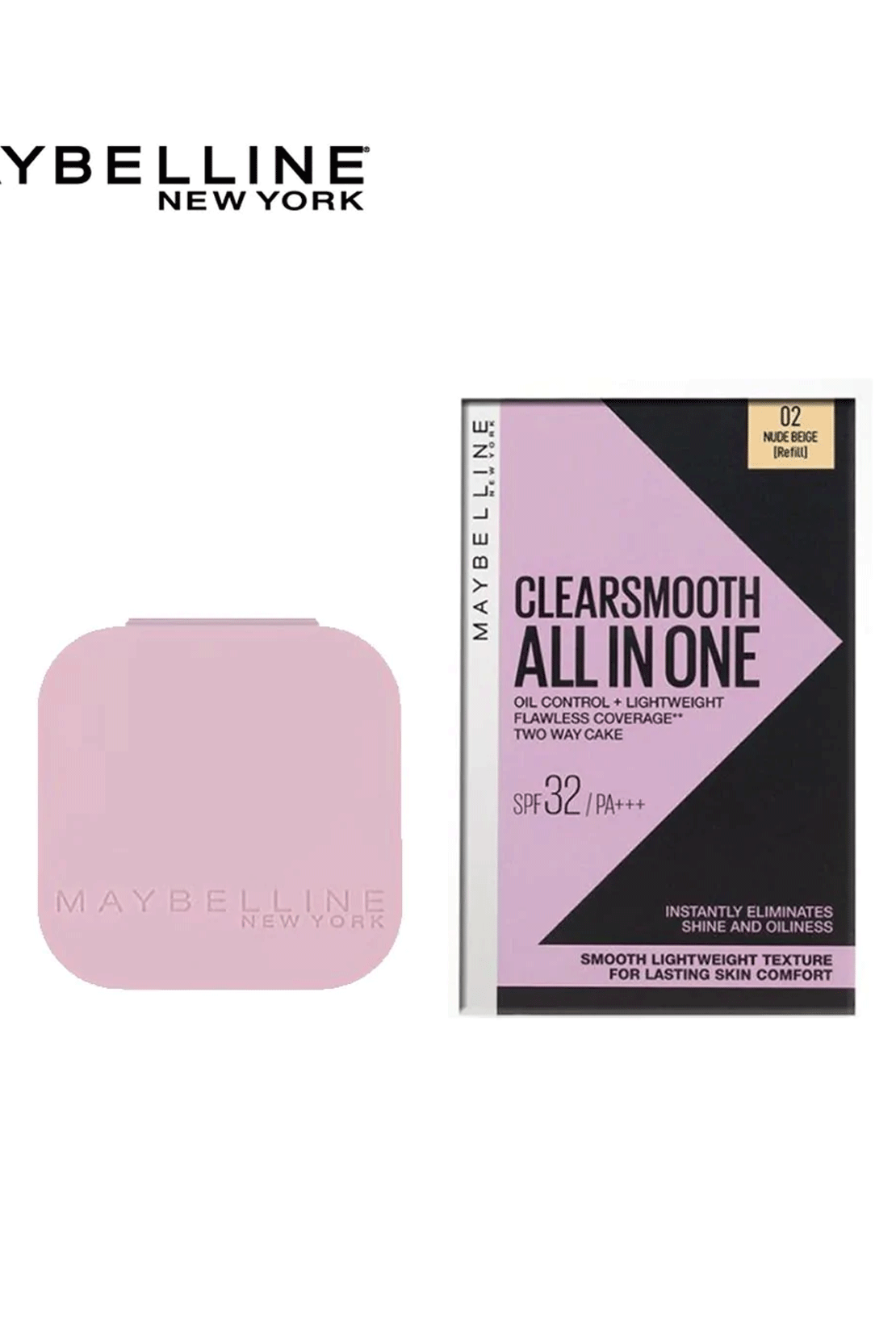 Clear Smooth All In One Powder Foundation - 02 Nude Beige RIOS