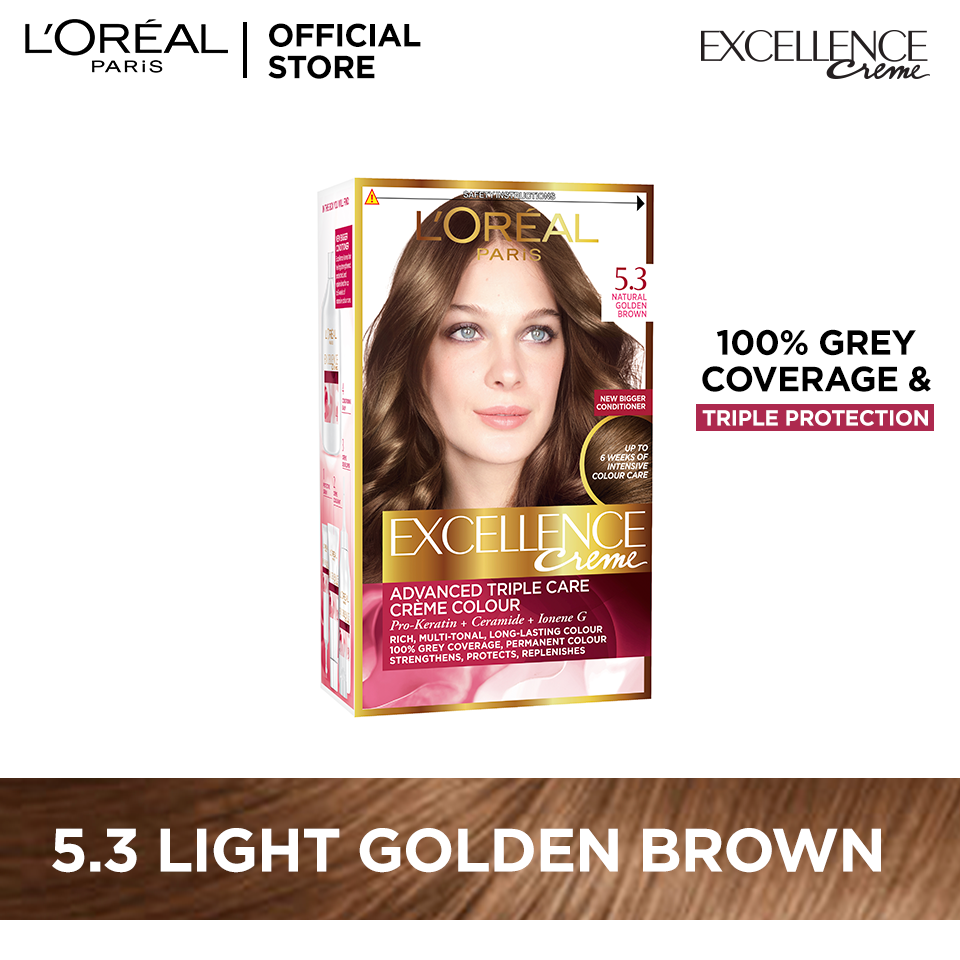 Excellence Creme - 5.3 Golden Light Brown Hair Color RIOS