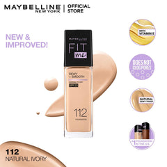 Fit Me Dewy + Smooth Liquid Foundation SPF 23 - 112 Natural Ivory 30ml RIOS