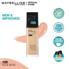 Fit Me Matte + Poreless Liquid Foundation SPF 22 - 125 Nude Beige 30ml RIOS