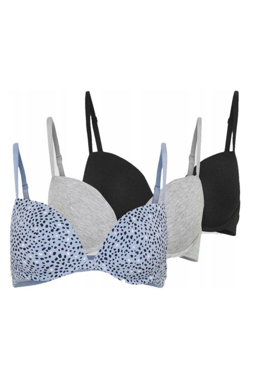T330334 Lightly Padded With Wired Bra - Blue (Pack of 3) RIOS